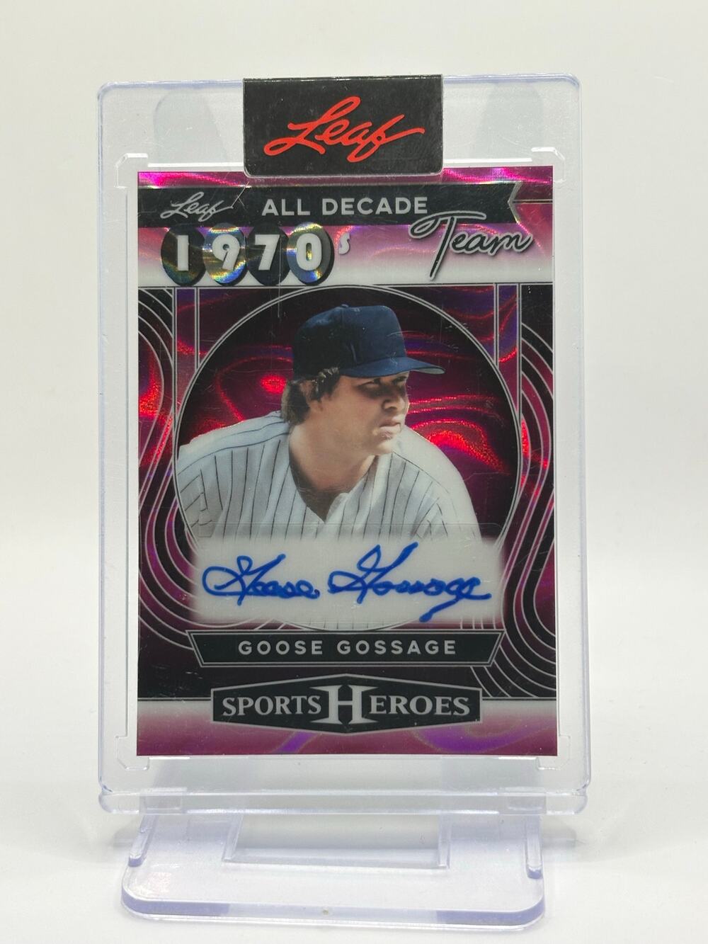 2025 Leaf Sports Heroes Goose Gossage 1970s All Decades Team Pink Auto 1/1 SSP